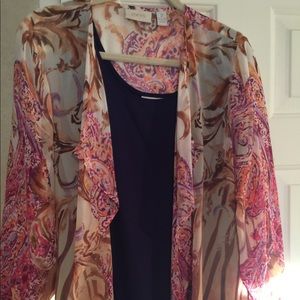 Chico’s sheer top and matching tank. NWOT